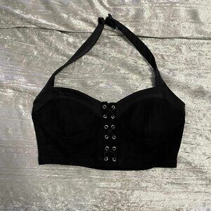 Forever 21 Black Corset Bustier Top